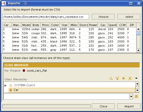 choose csv